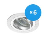 Mehrfachpackung 6x Noxion Einbau Spot Logic MR16 schwenkbar Aluminium | Ausschnitt 80mm - GU10 Sockel