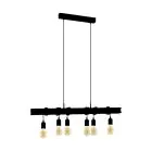 Eglo Pendelleuchte Townshend 6 Stahl Schwarz | IP20 - Geeignet für 6x E27 
