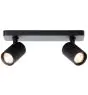 Brilliant Marty Plafonnier Aluminium Sablonneux Noir 10W 700lm - 830 Blanc Chaud | Incl. 2x GU10