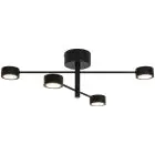 Nordlux Clyde Plafonnier 4-Rail Métal Noir 14W 1100lm - 827 Blanc Très Chaud | 3 Niveaux De Gradation Dimmable