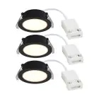 Lot 3x Nordlux Downlight Olea Noir 4.4W 345lm 110D - 930 | 68mm - IP65 - Meilleur Rendu Des Couleurs