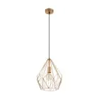 Eglo Suspension Luminaire Carlton Acier Cuivre | IP20 - Convient pour 1x E27 